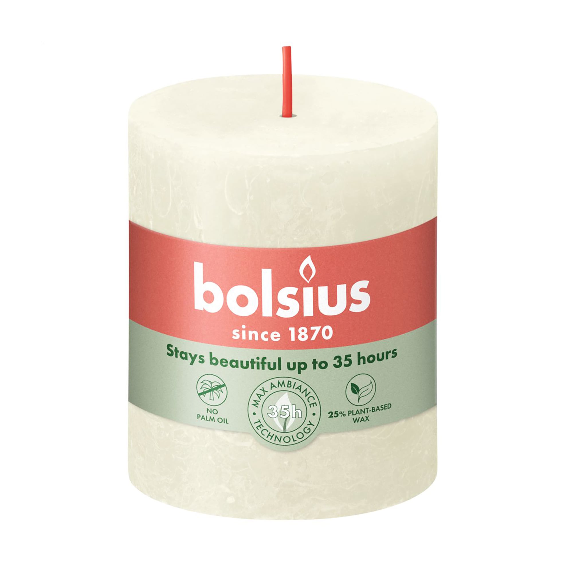 Циліндрична свічка Bolsius Rustic Shine Ніжний перламутр, 80*68 мм